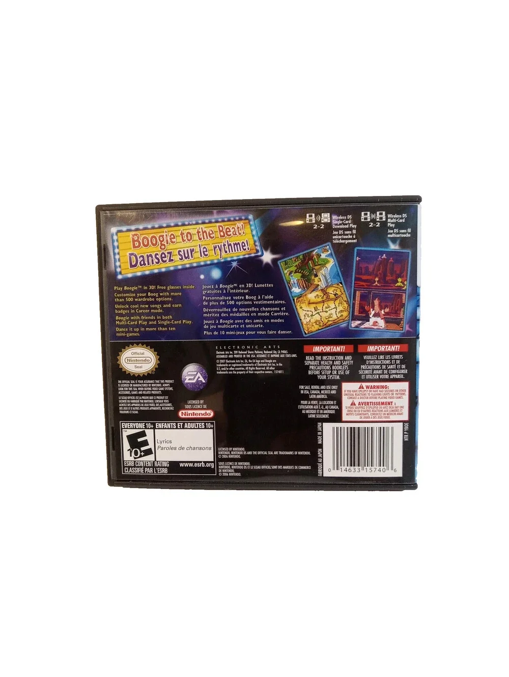 Nintendo DS Y2K Video Game Boogie 2007 Case Instruction Manual Booklet Rated E